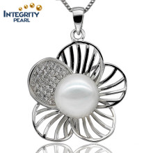 9-10mm AAA Flower Shape Button Pearl Cheap Fashion Freshwater Pearl Pendant